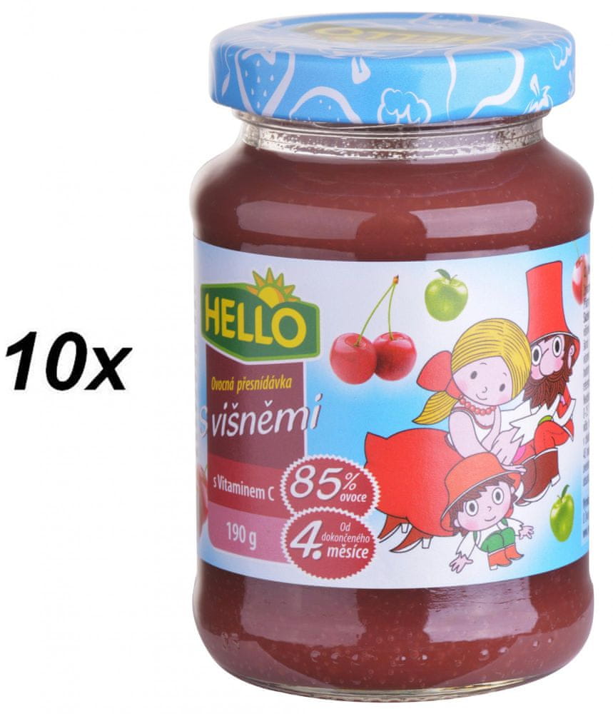 Hello Ovocná přesnídávka s višněmi a vitamínem C 10x190g